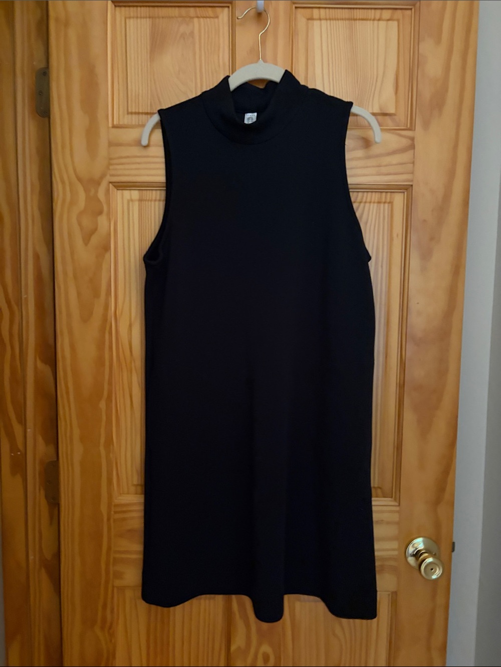 SPANX Black Sleeveless Mock-Neck Mini Dress